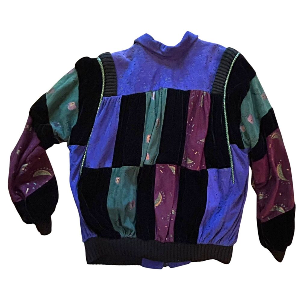 Vintage CHAR SHER Coat Size M Santa Fe Suede Aztec Art to Wear Jacket Bomber - Picture 14 of 14